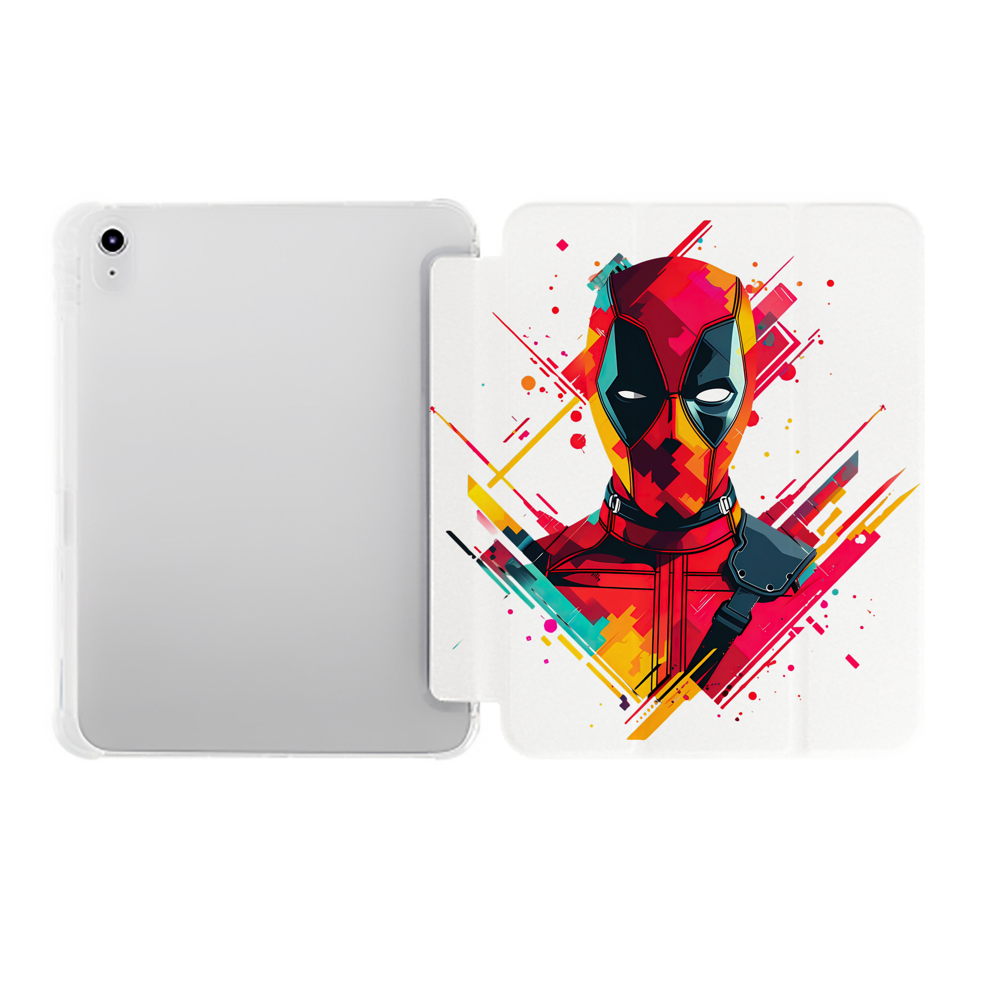 （画像用） Deadpool デッドプール IPad ケース ペン収納付き 三つ折りスタンド PUレザー×シリコン 対応機種9.5/10.5/10.9インチ